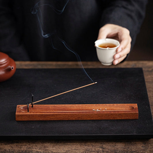 Wooden lever incense base