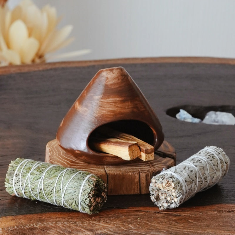 Ceramic Incense Holder & Ritual Burner - Mount Fuji