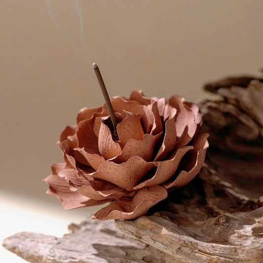 Heritage Porcelain Petal Incense Holder & Oil Diffuser - Rose