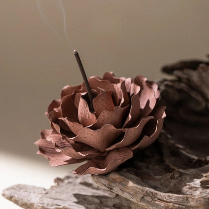 Heritage Porcelain Petal Incense Holder & Oil Diffuser - Rose