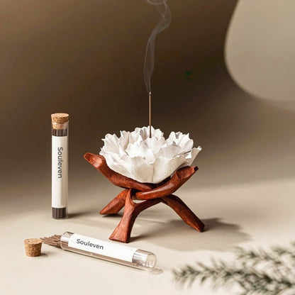 Heritage Porcelain Petal Incense Holder & Oil Diffuser - Blossoms