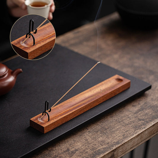 Wooden lever incense base