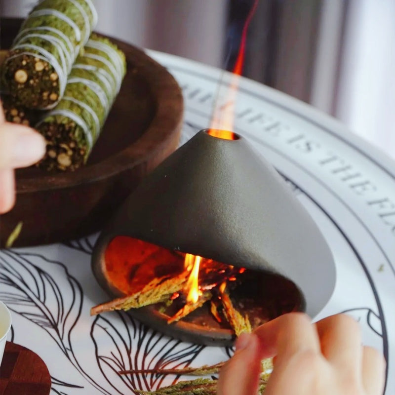 Ceramic Incense Holder & Ritual Burner - Wabi-Sabi Haven