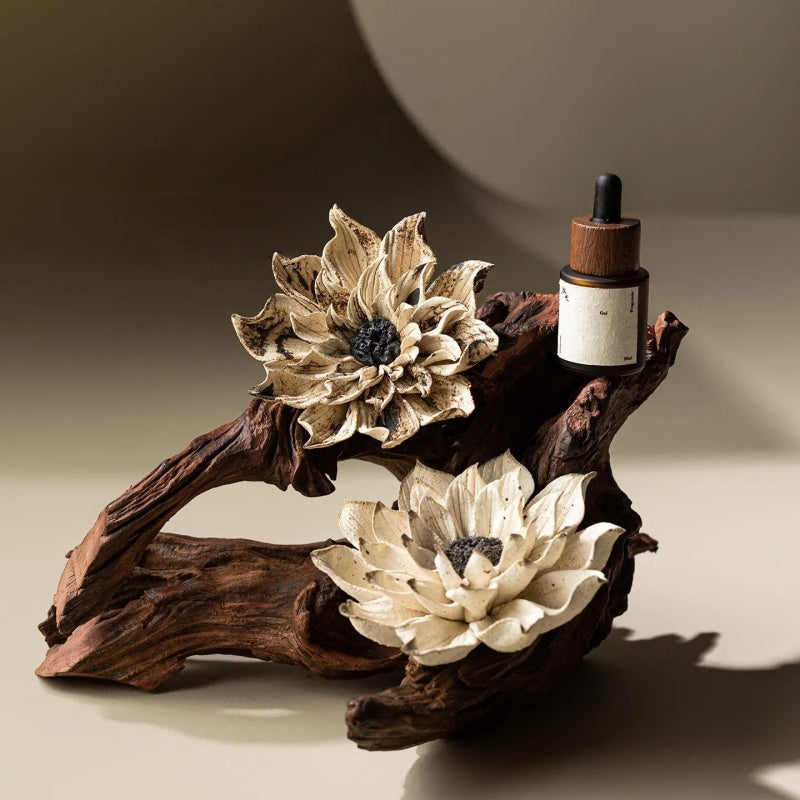 Heritage Porcelain Petal Incense Holder & Oil Diffuser - lily
