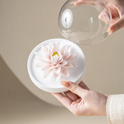 Heritage Porcelain Petal Incense Holder & Oil Diffuser - Peony