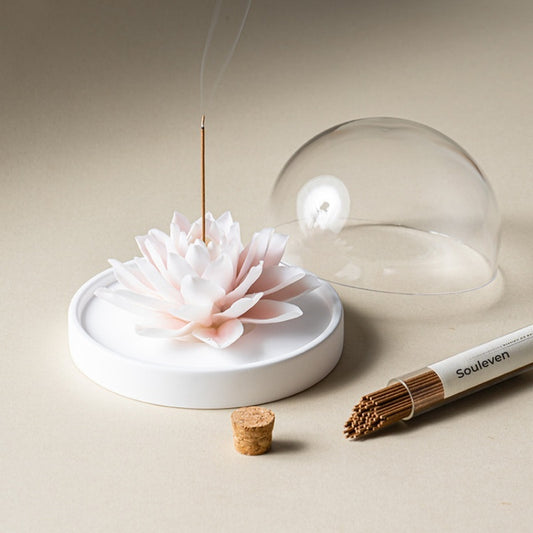 Heritage Porcelain Petal Incense Holder & Oil Diffuser - Peony