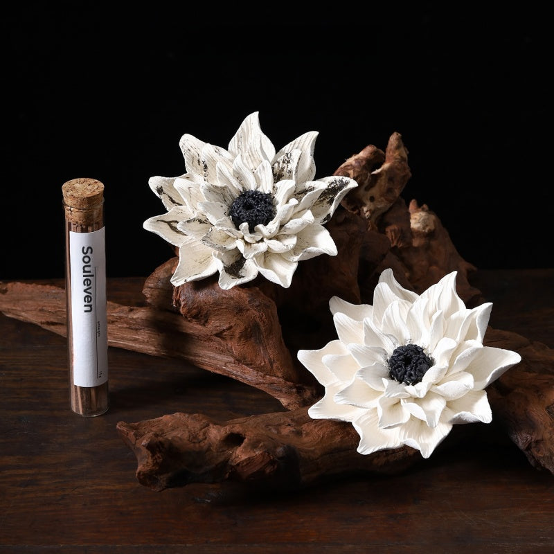 Heritage Porcelain Petal Incense Holder & Oil Diffuser - Lotus