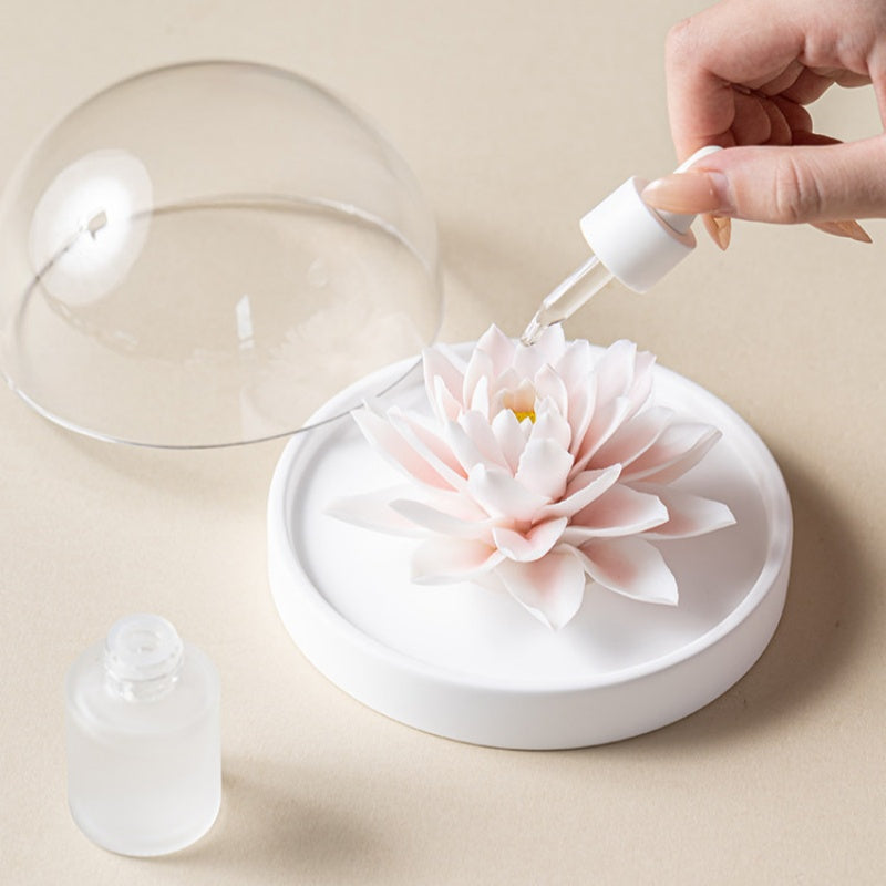 Heritage Porcelain Petal Incense Holder & Oil Diffuser - Peony