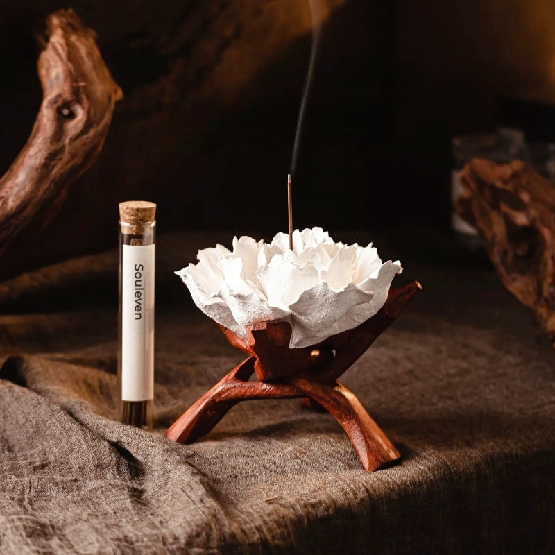 Heritage Porcelain Petal Incense Holder & Oil Diffuser - Blossoms