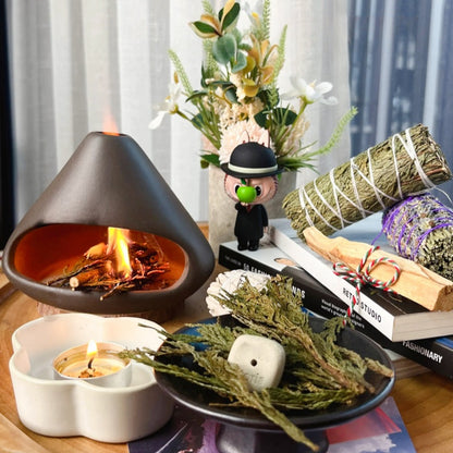 Ceramic Incense Holder & Ritual Burner - Wabi-Sabi Haven