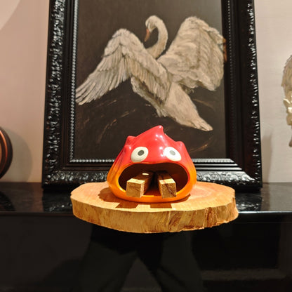 Ceramic Incense Holder & Ritual Burner - Crimson Guardian