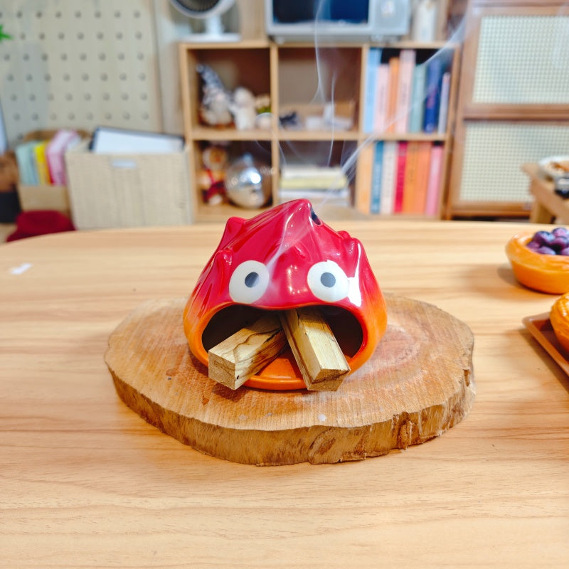 Ceramic Incense Holder & Ritual Burner - Crimson Guardian
