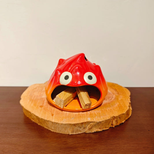 Ceramic Incense Holder & Ritual Burner - Crimson Guardian