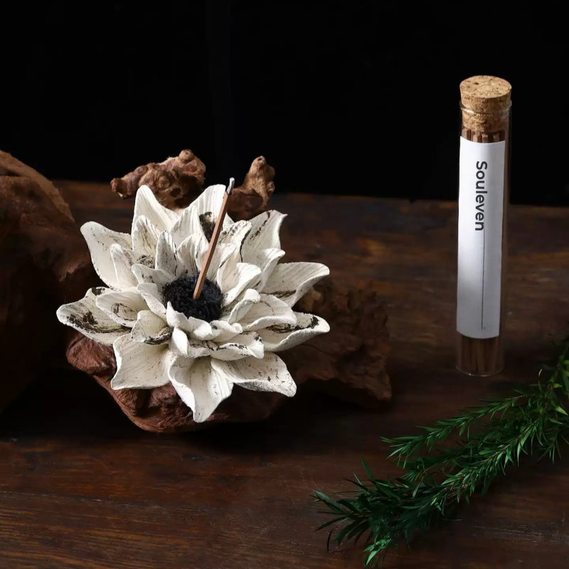 Heritage Porcelain Petal Incense Holder & Oil Diffuser - Lotus