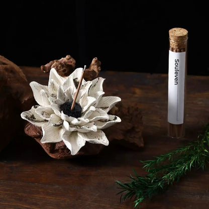 Heritage Porcelain Petal Incense Holder & Oil Diffuser - Lotus